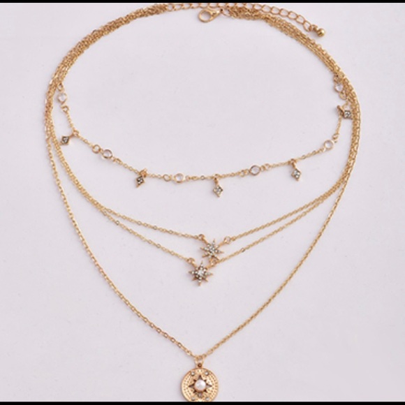 NEW IN! Star and Moon Layered Necklaces - Picture 2 of 2